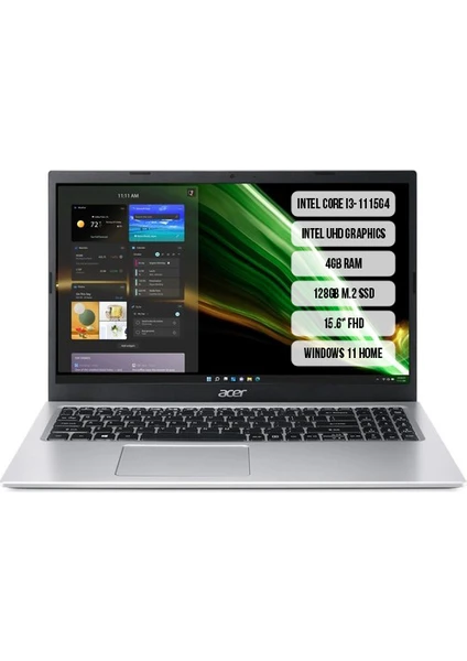 Aspire 3 NX.ADDEY.00H A315-58-34HD I3-1115G4 Uma 4gb 128SSD 15.6''fhd Windows 11 Home