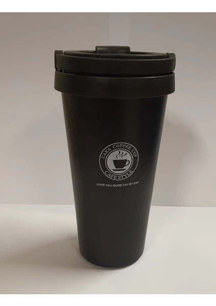 Grossberg Coffee Çift Katman Çelik Kişisel Mug 500 ml Beyaz