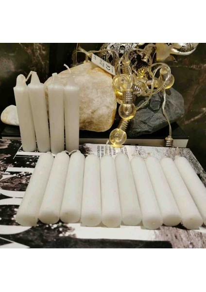 Iv Candles Small 12'li Beyaz Mini Bakkal Mum (10cm)