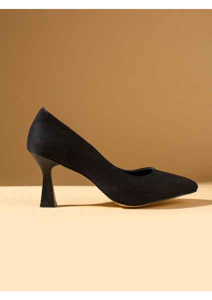 Abby Siyah Süet Topuklu Kadın Ayakkabı fırsatları