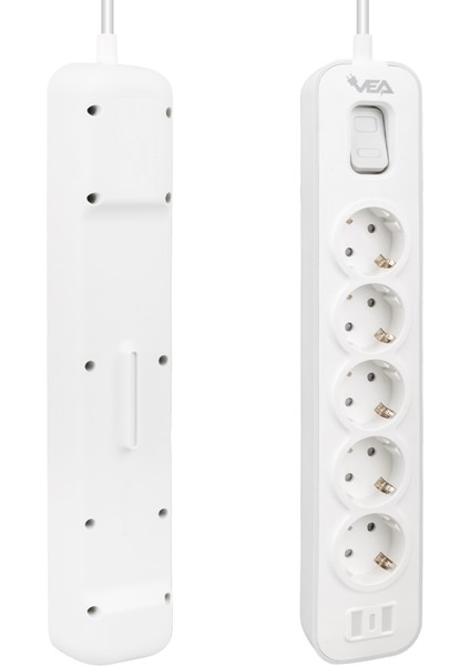 Vea VE-NOVA105 A Class 5li Anahtarlı 1.5 Metre Akım Korumalı Grup Priz (Made In Malaysıa)