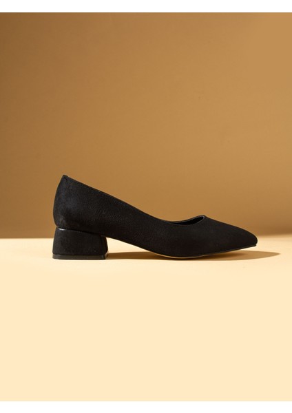 Leon Siyah Süet Topuklu Kadın Ayakkabı fırsatları