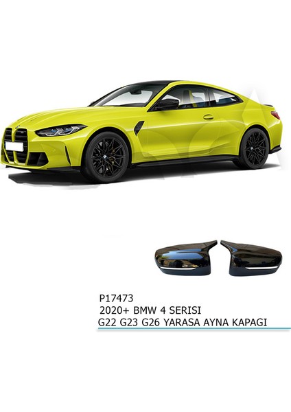 Pnd Bmw G22 Batman - Yarasa Ayna Kapağı (Piano Black) 2020+