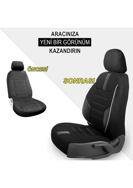 Üniversal Tüm Araçlara Uyumlu Deri Detaylı Oto Koltuk Kılıfı Seti Tam Takım Star B Serisi fırsatları