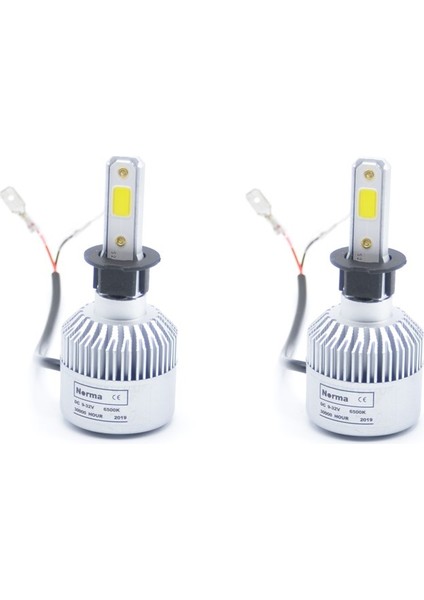 24V-12V H1 Xenon LED Ampul Seti 6000K 8000 Lümen Cob LED