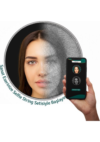 Selfie String Filografi Seti - Fotoğrafını Iplik Çizimiyle Özelleştir