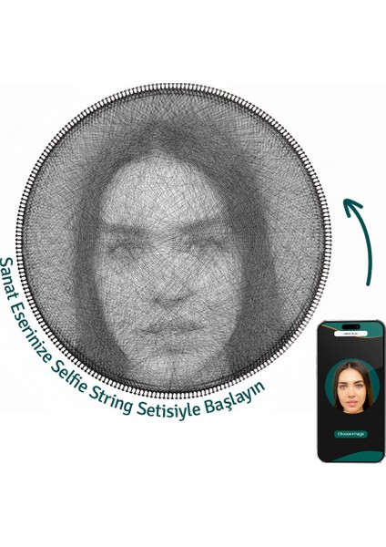 Selfie String Filografi Seti - Fotoğrafını Iplik Çizimiyle Özelleştir