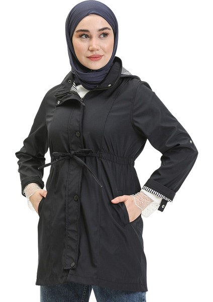 9003 Bycoolest Butik Bondit Kumaş Kısa Boy Trençkot indirimleri
