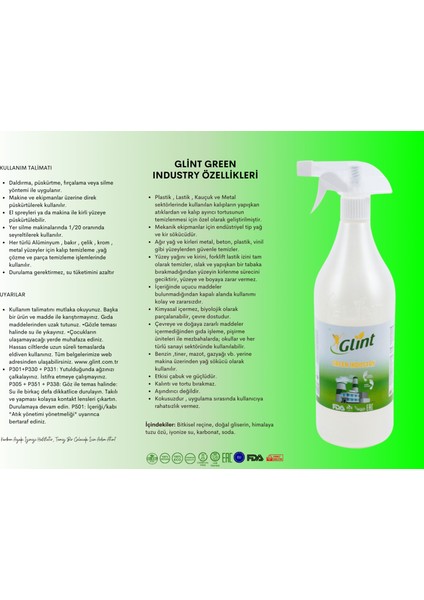 Green Industry 12 x 1 Lt. %100 Bitkisel Çok Amaçlı %100 Bitkisel Mutfak Ocak Aspiratör Ağır Yağ Kir Temizleyici Sprey