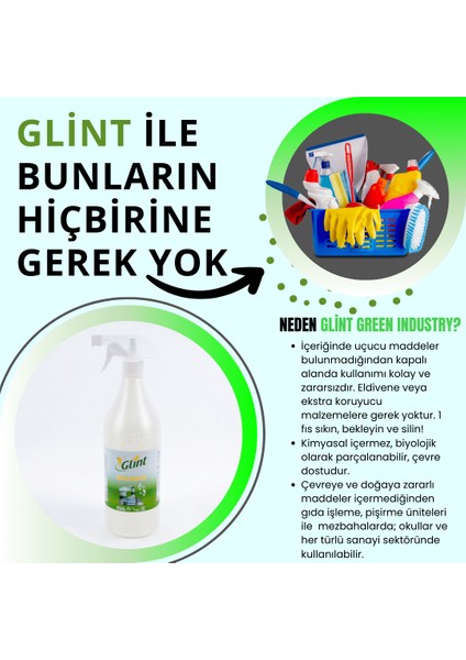 Green Industry 12 x 1 Lt. %100 Bitkisel Çok Amaçlı %100 Bitkisel Mutfak Ocak Aspiratör Ağır Yağ Kir Temizleyici Sprey