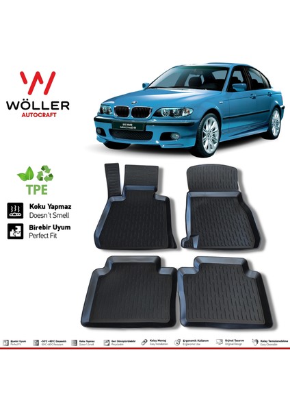 Bmw 3 Serisi E46 Paspas 1998 2005 Arası 3D Havuzlu Wöller Paspas