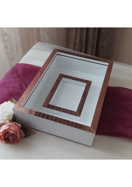 25X35 cm Fotoğraf Bölümlü Beyaz-Rose Yarı Pleksi Kaplamalı Derin Anı Çerçevesi! Gül Kutusu! Ledsiz Isimsiz fiyatları