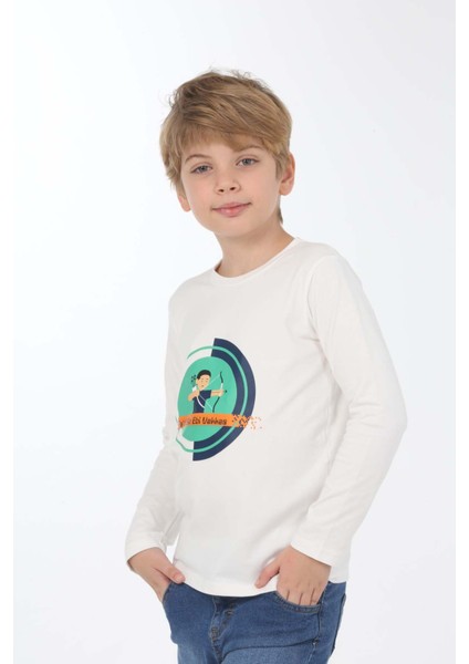 Erkek Çocuk Uzun Kolluıslami Sahabe Okçuluk Baskılı Tişört