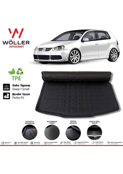 Volkswagen Golf 5 Bagaj Havuzu 2004 2008 Arası 3D Wöller Ultraflex Esnek