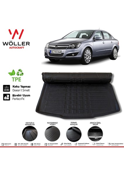 Opel Astra H Bagaj Havuzu Sedan 2007 2013 Arası 3D Wöller Ultraflex Esnek