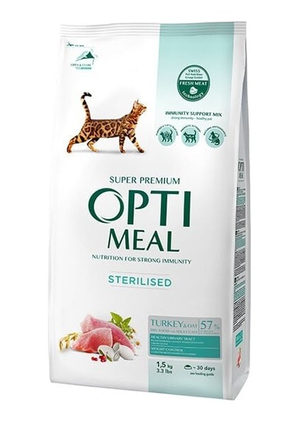 Sterilised Hindi Etli ve Yulaflı Kısırlaştırılmış Kedi Maması 1.5 kg