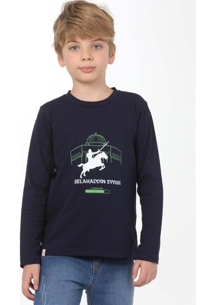 Erkek Çocuk Uzun Kollu Tişört Kudüs Mescid-I Aksa Selahaddin Eyyubi Baskılı