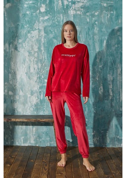 Kadın Pijama Takımı Uzun Kollu Soft Fransız Kadife Kışlık fiyatları