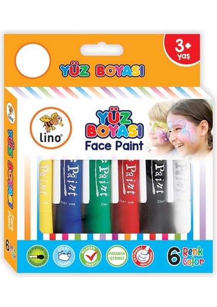 Lino Yüz Boyası 6'lı (Yıkanabilir)