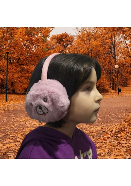 Pembe Köpek Tasarım Soğuktan Koruyucu Kulaklık