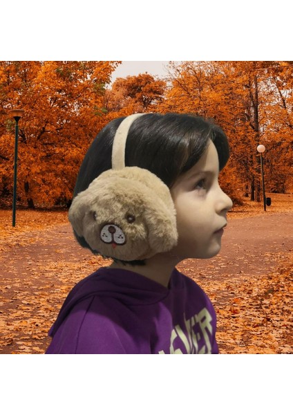 Kahverengi Köpek Tasarım Soğuktan Koruyucu Kulaklık