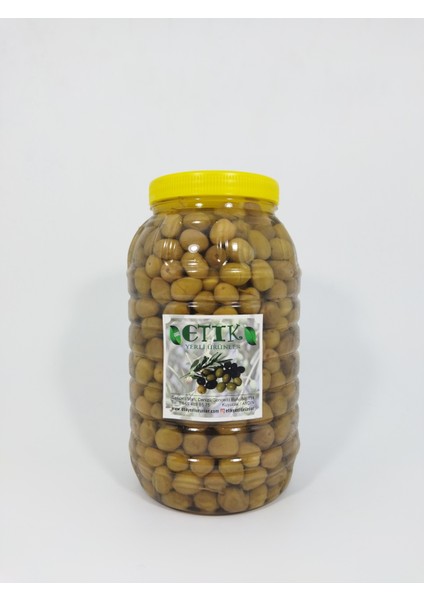 ETİK YERLİ ÜRÜNLER Gemlik Cinsi Kırma Tatlanmış Zeytin 3 Kg Eski Sezon Ürünü