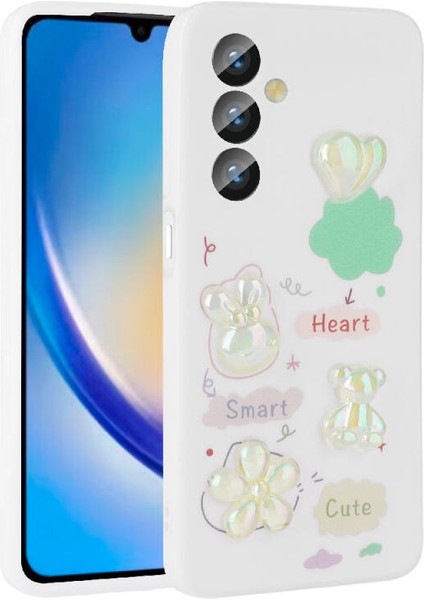 Samsung Galaxy A24 Kılıf Kabartma Figürlü Parlak Zore Toys Silikon Kapak