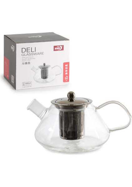 Delı Glassware GPH21 Borosilikat Cam Demlik 1.0 Litre