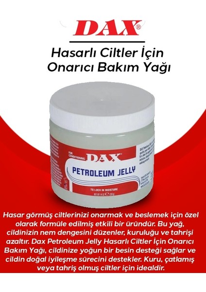 Petroleum Jelly Hasarlı Ciltler Için Onarıcı Bakım Yağı 397 gr