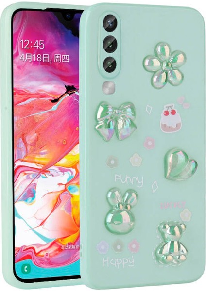 Samsung Galaxy A50 Kılıf Kabartma Figürlü Parlak Zore Toys Silikon Kapak