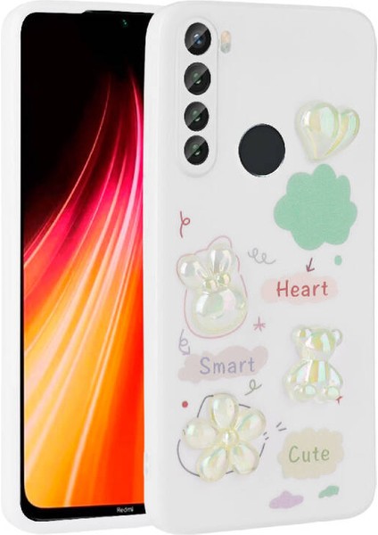 Redmi Note 8 Kılıf Kabartma Figürlü Parlak Zore Toys Silikon Kapak