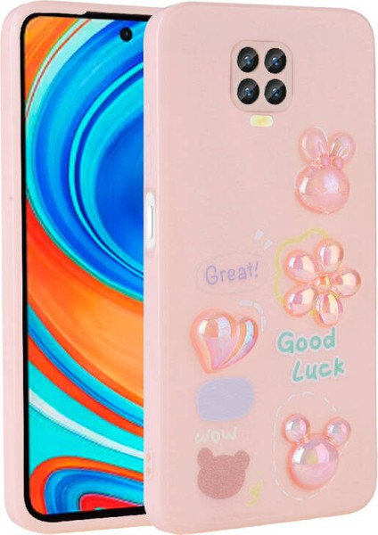 Redmi Note 9 Pro Kılıf Kabartma Figürlü Parlak Zore Toys Silikon Kapak