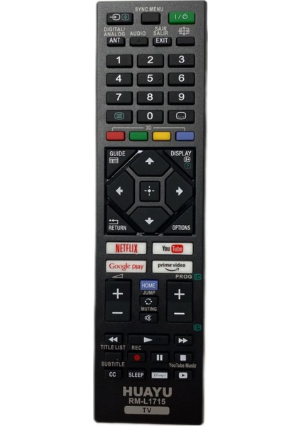 Sony RM-L1715 Lcd-Led Tv Kumanda Blisterli Youtube Netflix google play Tuşlu