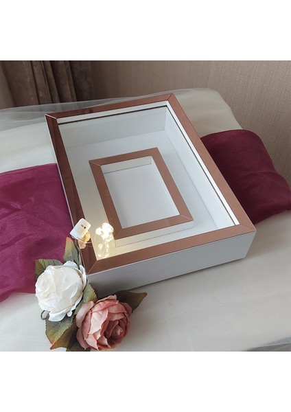 25X35 cm Fotoğraf Bölümlü Ledli Beyaz-Rose Yarı Pleksi Kaplamalı Derin Anı Çerçevesi! Gül Kutusu! Isimsiz fiyatları