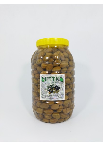 ETİK YERLİ ÜRÜNLER Çekiçke (Eğri Çekirdek) Cinsi Kırma Tatlanmış Zeytin 3 kg Eski Sezon Ürünü