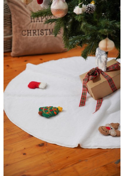 Peluş Yılbaşı Ağacı Örtüsü Yılbaşı Çam Ağacı Örtüsü 150 cm Çaplı Sevaradekor modelleri