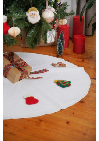 Peluş Yılbaşı Ağacı Örtüsü Yılbaşı Çam Ağacı Örtüsü 150 cm Çaplı Sevaradekor fırsatları