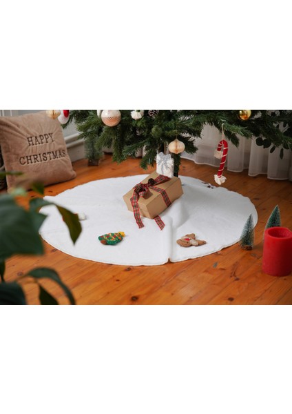 Peluş Yılbaşı Ağacı Örtüsü Yılbaşı Çam Ağacı Örtüsü 150 cm Çaplı Sevaradekor indirimleri