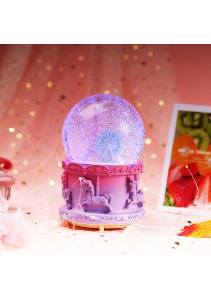 2'li Atlı Karınca Eyfel Kulesi Temalı Büyük Boy Püskürtmeli Işıklı ve Müzikli Kar Küresi fiyatları