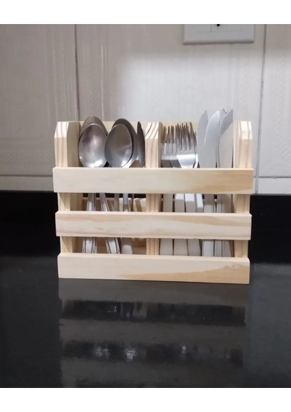 Doğal Ağaç Mutfak Kaşıklık Organizer