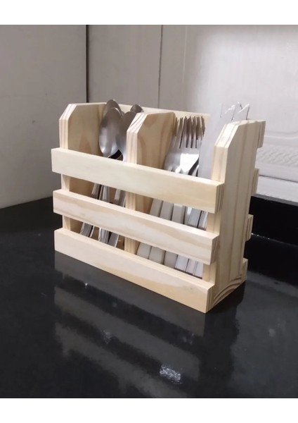 Doğal Ağaç Mutfak Kaşıklık Organizer
