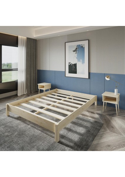 Loft Model Doğal Çam Ahşap Karyola