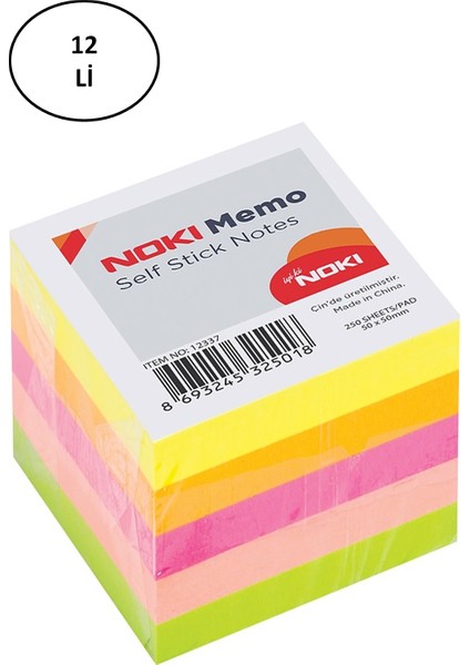 Memo Stick 50 x 50 mm Karışık Renk Neon Küp Blok