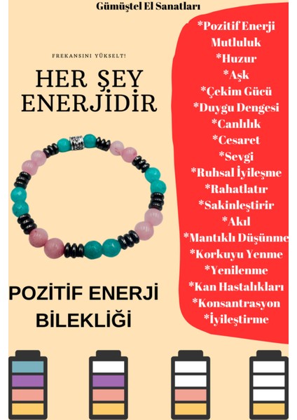 Doğal Taş Pozitif Enerji Bilekliği Özel Kodlama Orijinal Doğal Taş Sürpriz Hediyeli