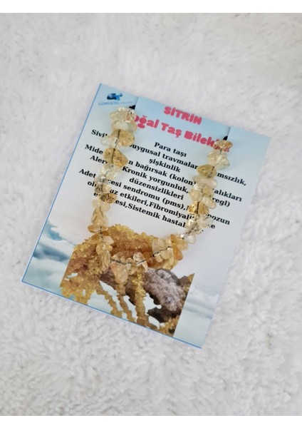 Sertifikalı Doğal Kırık Taş Sitrin Taşı Bileklik Asansörlü Kilit Sistemi fiyatları