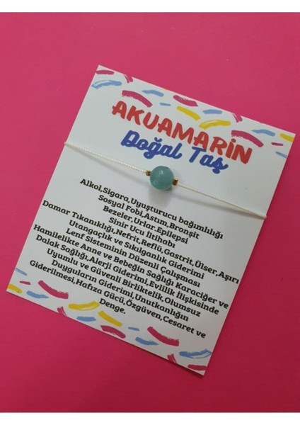 Doğal Akuamarin Taşı Bileklik Orijinal Doğal Taş