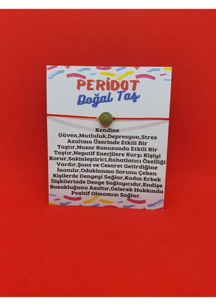 Doğal Taş Dünyası Peridot Doğal Taş Bileklik Ayarlamalı