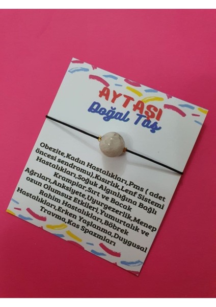 Aytaşı Doğal Taş Bileklik Asansörlü Ayarlamalı 10MM Orijinal Doğal Taş