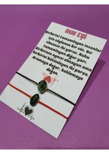 Sertifikalı Ruh Eşi Zümrüt Doğal Taşlı Ip Bileklik