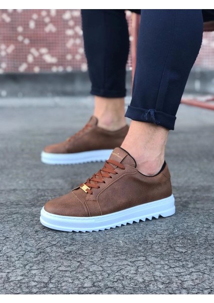 Bağcıklı Rahat Tırtıklı Taban Taba Renk Erkek Sneaker